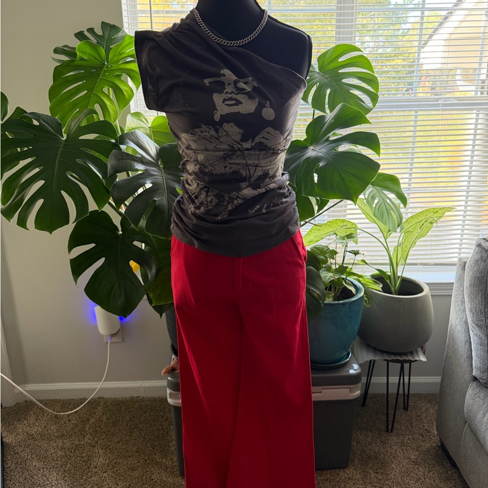 AKIRA Red Wide Leg Women's Pants